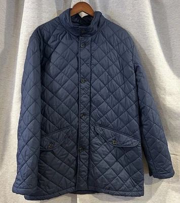 Jaqueta masculina Brooks Brothers XL azul diamante acolchoada forrada isolada - Imagem 1 de 4