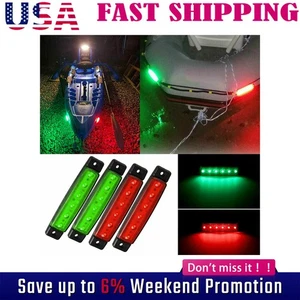 Red Green Waterproof LED Bow Navigation Lights for kayak Boat Yacht Pontoon US - Picture 1 of 12