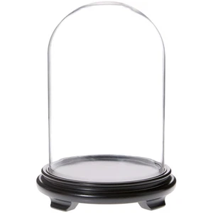 Plymor 8" x 12" Glass Display Dome Cloche (Black Wood Veneer Footed Base) - Picture 1 of 1