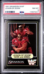 Tarjeta de lucha libre 1991 Swanson WWF Legion of Doom Hawk and Animal PSA 8 casi nueva-como nueva - Imagen 1 de 2