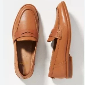 Sam Edelman Birch Penny Loafer Women’s 8 Tan Leather Slip On Flats Almond Toe - Picture 1 of 12