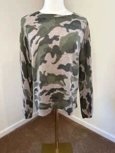 Magaschoni 100% Cashmere Camo Sweater - Women's Size M - Picture 1 of 11
