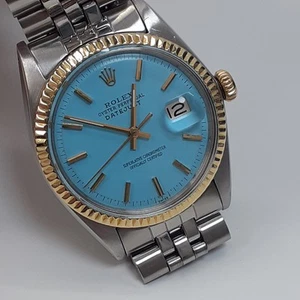 Rolex Datejust 36 mm Two Tone Blue Turquoise Jubilee Watch 1601 Circa 1966 - Picture 1 of 12
