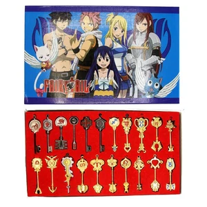 ZODIAC SPIRIT KEY Fairy Tail 21 Pcs. Necklace & Key Chain Set (Celestial Spirit) - Picture 1 of 3