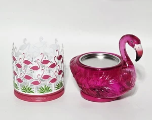 Bath & Body Works Candle Holders Pink Flamingo Water Globe Lighted Single Wick 2 - Picture 1 of 10