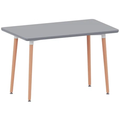 SALE 4 Seater Square Dining Table Wood Legs Minimalist Kitchen Furniture Grey - Image 1 of 4