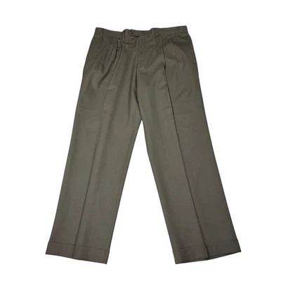 Pantalones de vestir de lana plisados Lauren Ralph Lauren para hombre 38W x 30L pantalones tostados Foto 1 de 4
