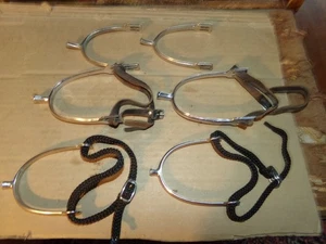 3 Sets of Vintage Stainless Steel Blunt End Spurs Unmarked - Picture 1 of 2