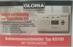 GLORIA KO10D Kohlenmonoxidmelder K010D mit 10 Jahren Garantie - Bild 1 von 1