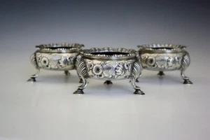 DAVID HENNELL englisch-georgianische Salzkeller Sterlingsilber mit Fuß um 1749 - Bild 1 von 11