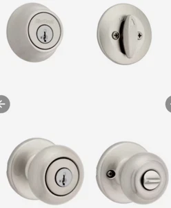 NEU Kwikset 690CV Cove Eingang Knopf Einzylinder Riegel Combo Satin Nickel - Bild 1 von 2