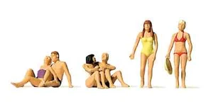 Preiser 10671 - On The Beach Pre Painted Model Gauge H0/00 1:87 Scale Figure Set - Picture 1 of 9