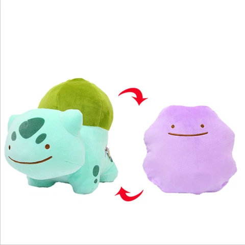 Reversible Pokemon Ditto And Bulbasaur Plush Stuffed Animal 8" Toy New Cover