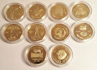 New Set Of 10 X 1/10th Oz Hge 999 Gold Australiana Coins, Ned Kelly, Gallipoli.