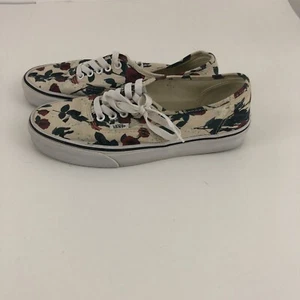 Vans Otw Damen-Sneakers mit Blumenmuster Gr. 8,5 hellbraun rot grün rosa schicke Skateboardschuhe - Bild 1 von 9