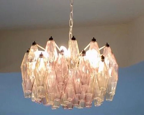 ARTE MURANO BY CARLO'S SCARPA FOR VENINI 1950's MODERN CHANDELIER PERFECT COND Cover