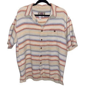 Vintage Territory Ahead Shirt Mens Large Button Linen Camp Outdoor Gorpcore - Picture 1 of 10