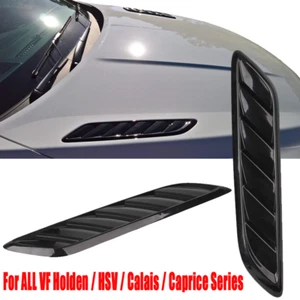 Pair Gloss Black Bonnet Vents For Holden Commodore VF/ HSV/ Calais/ Caprice New - Picture 1 of 6
