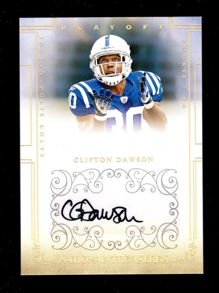2007 NATIONAL TREASURES GOLD #179 CLIFTON DAWSON RC AUTO 39/49 COLTS - Image 1 of 1