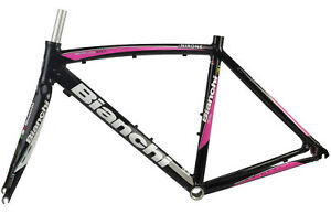Bianchi Via Nirone 7 Dama Bianca C2C Alu Road Bicycle Frameset 53cm Black NOS
