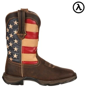 LADY REBEL™ BY DURANGO® PATRIOTIC WOMEN'S PULL-ON WESTERN FLAG BOOTS RD4414 -NEW - Picture 1 of 7
