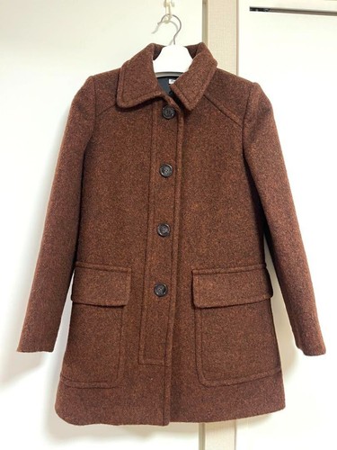 Miu Miu cappotto donna vintage lana tinta unita linea A giacca marrone taglia 38 Giappone