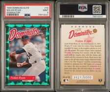 PSA 9 1993 Donruss Elite Dominators #10 Nolan Ryan 3921/5000 Texas Rangers POP47