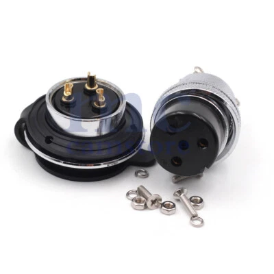 GX30 3 Pin Aviation Plug + Socket Cable Connector-  Bulkhead Male / Female - Image 1 of 4