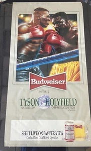 VTG 1991 Tyson VS Holyfield Budweiser Poster Postponed Fight Las Vegas  - Picture 1 of 6