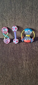 Vintage Fisher Price rattle, Sassy Pink Soccer ball rattle, Bright Starts rattl - Picture 1 of 1