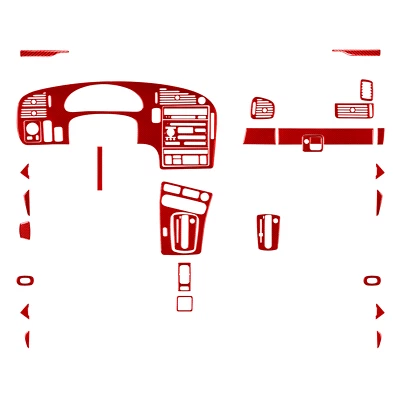 Kits de molduras de actualización interior completo de 33 piezas para Saab 9-5 1999-2005 fibra de carbono roja Foto 1 de 4