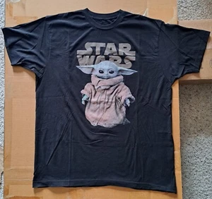 Camicia Star Wars Baby Yoda Mandalorian NUOVA nera stile morbido taglia XL Grogu - Foto 1 di 3