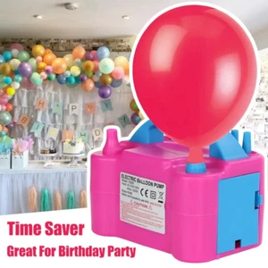 Electric Balloon Air Portable Dual Nozzle High Power Inflator Pump Christmas New - Picture 1 of 13