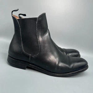 Bota Chelsea Meermin Calf - E Hombres 7.5 Triple Cuero Negro Lado Elástico Pull On - Imagen 1 de 12