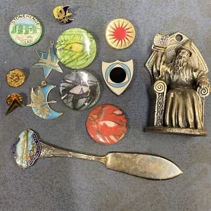 More details for job lot of 13 mystical items - master wizard pewter figure, camelot, stonehenge
