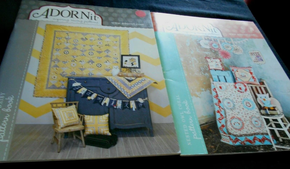 Vtg 2 ADORNit Inspiring Sewing Patterns Crazy for Daisy Nested Owl Coral Quilts  - Image 1 of 4