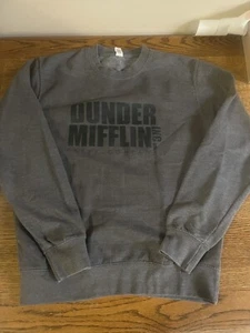 Men’s The Office Gray Dunder Mifflin Sweatshirt Crew Neck Size L - Picture 1 of 5