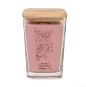 Yankee Candle Well Living Large Square Jar Tranquil Rose & Hibiscus 19.5 oz - Picture 1 of 12