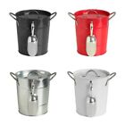 Metal Round Champagnes Bucket Double Handle Ice Bucket with Shovel and Lid