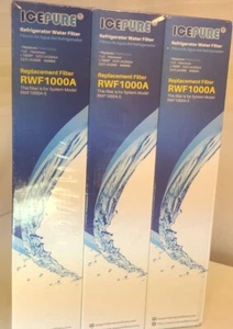 3 PACK Icepure Refrigerator Water Filters RWF1000A System Model RWF1000A-S - Picture 1 of 2