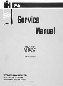 IH Cub Cadet Mccormick Farmall Manuale di servizio GSS-1411 - Foto 1 di 2
