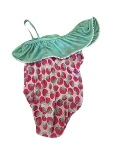 Floatimini One Shoulder Strawberry Girls Swimsuit Size 6 - Picture 1 of 3