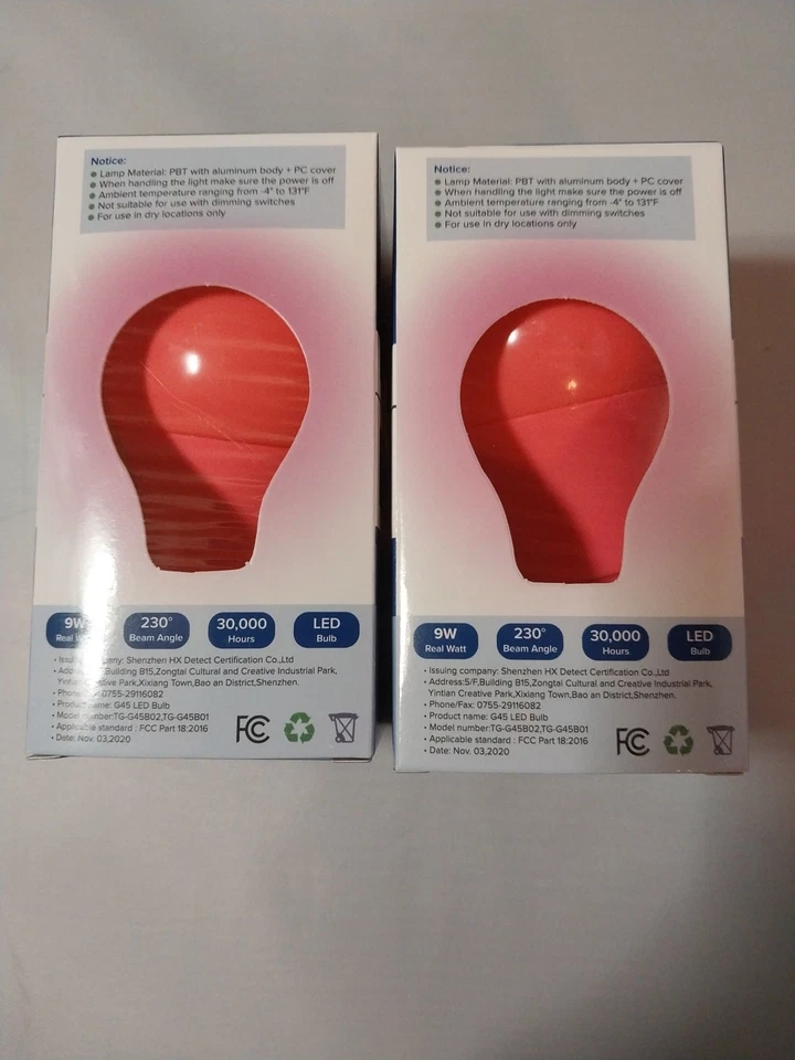 2 Pack A19 Led Pink Light Bulb9 Watt Pink Lights Equivalent 100 Watt Colored  - Image 1 of 4