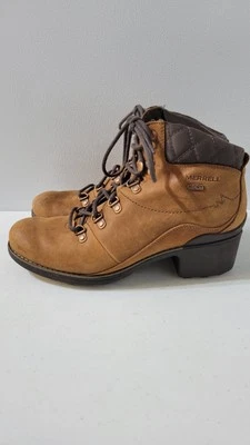 Merrell Botas Mujer 9.5 Marrón Chateua Tacón Medio Impermeable Cuero Montaña  Foto 1 de 4