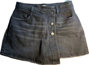 Black Jean Asymmetrical Skort Forever 21 Size M New Without Tags Shorts - Picture 1 of 6