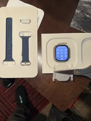 Apple Watch Ultra 2 49mm Titanium Case with Ocean Band - Blue, One Size (GPS... - Image 1 of 4