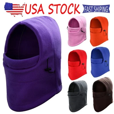 Winter Thermal Balaclava UV Protection Full Face Mask Hood Warm Mask Fleece Hat - Image 1 of 4