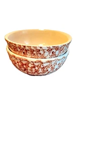 Alpine Pottery Vintage 2 Bowls Spackle Pattern Brown From 1992 RRP made Preowned - Picture 1 of 10