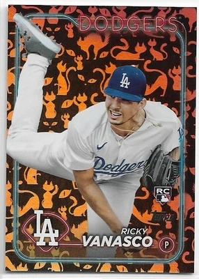 2024 Topps Update Ricky Vanasco #US38 Rookie Holiday Foil Cats Parallel #'d /10 - Image 1 of 2