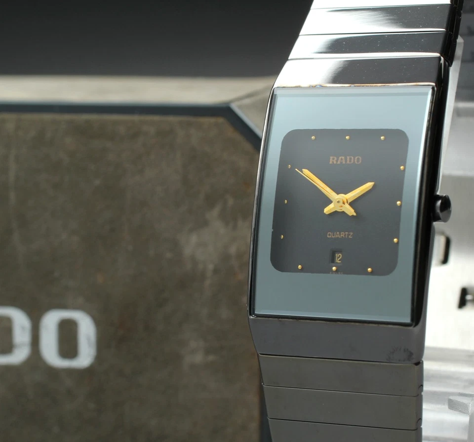 [全新完好/表壳]Rado Diastar 111.0322.3 24毫米黑色表盘日期石英男女通用手表 — 第 1/4 张图片